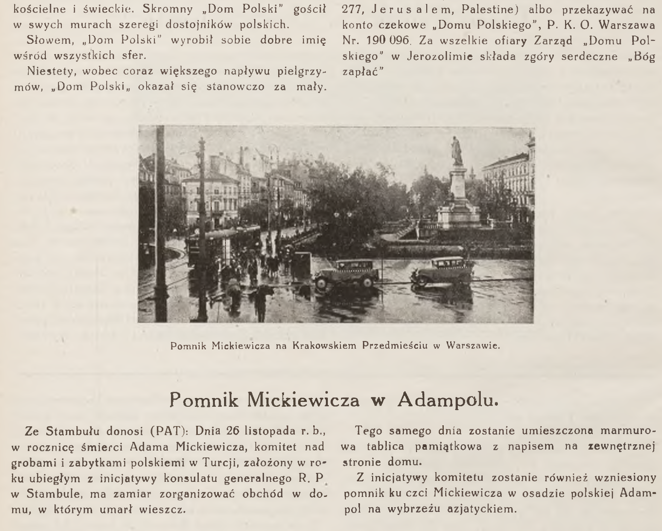 Fotografia przedstawiająca Pomnik Mickiewicza w Adampolu