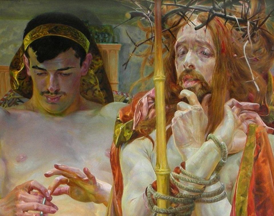 Photo montrant \"Le Christ devant Pilate\" - peinture de Jacek Malczewski de la collection de la Galerie nationale d\'art de Lviv