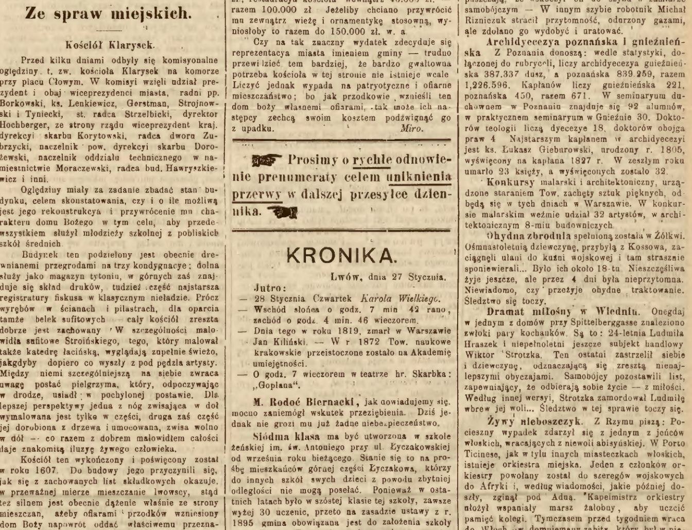 Fotografia przedstawiająca Kościół Klarysek we Lwowie