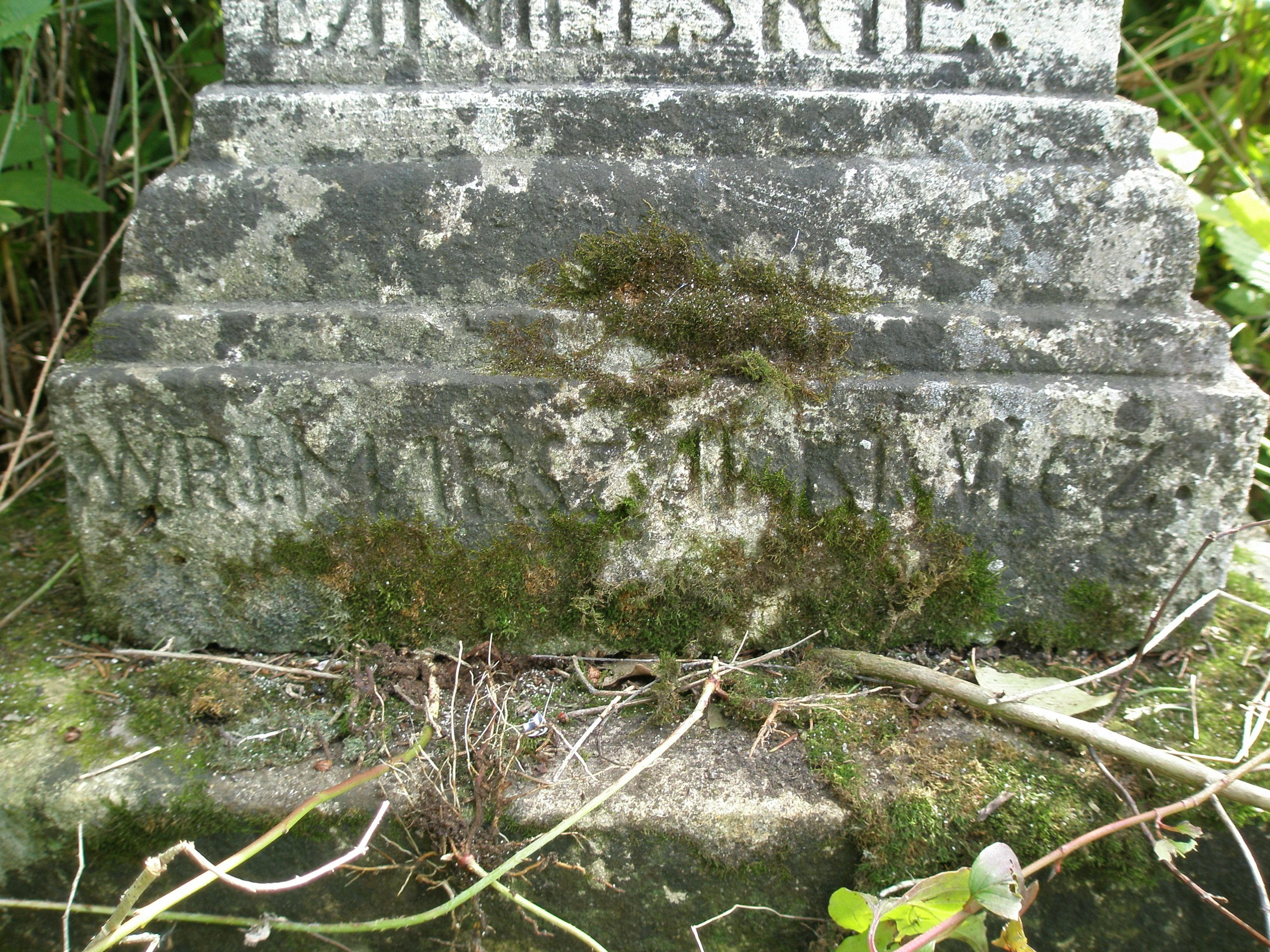 Fragment of Jan Ziemba's gravestone, state from 2006