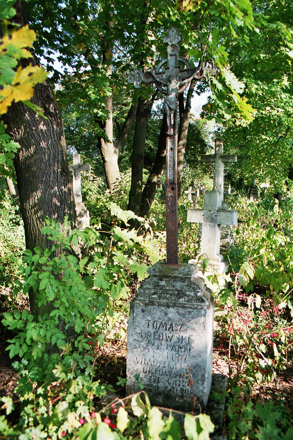 Nagrobek Tomasza i Władysława Orłowskich, cmentarz miejski w Buczaczu, stan z 2005 r.