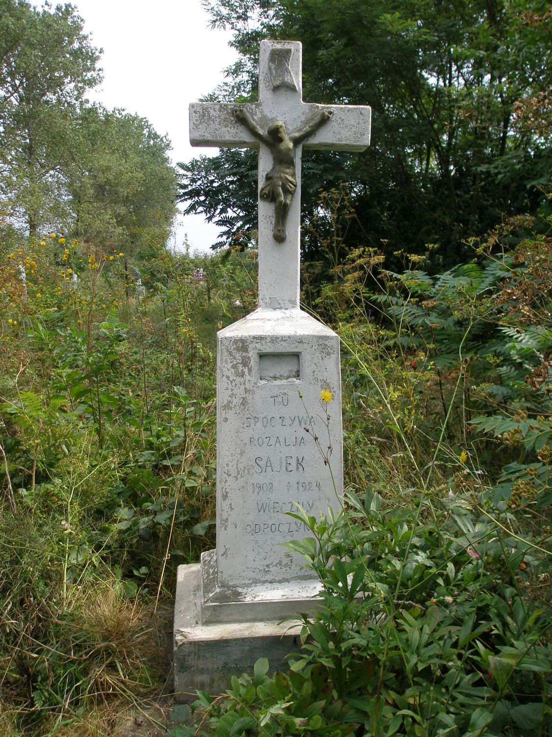 Tombstone of Rozalia Sajek from the cemetery in Luka, as of 2007