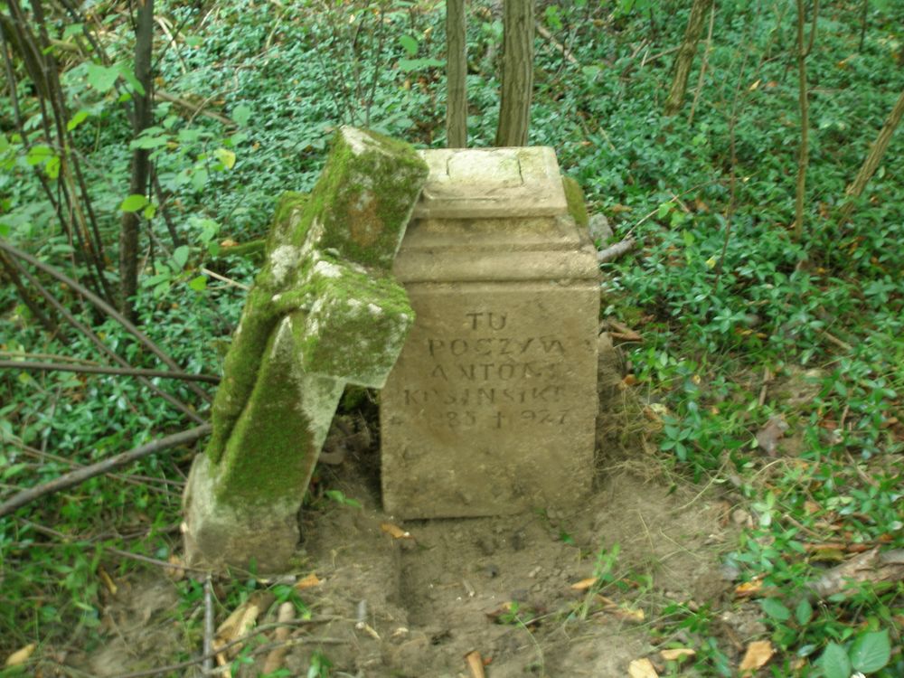 Tombstone of Antoni Kosiński, cemetery in Puzniki