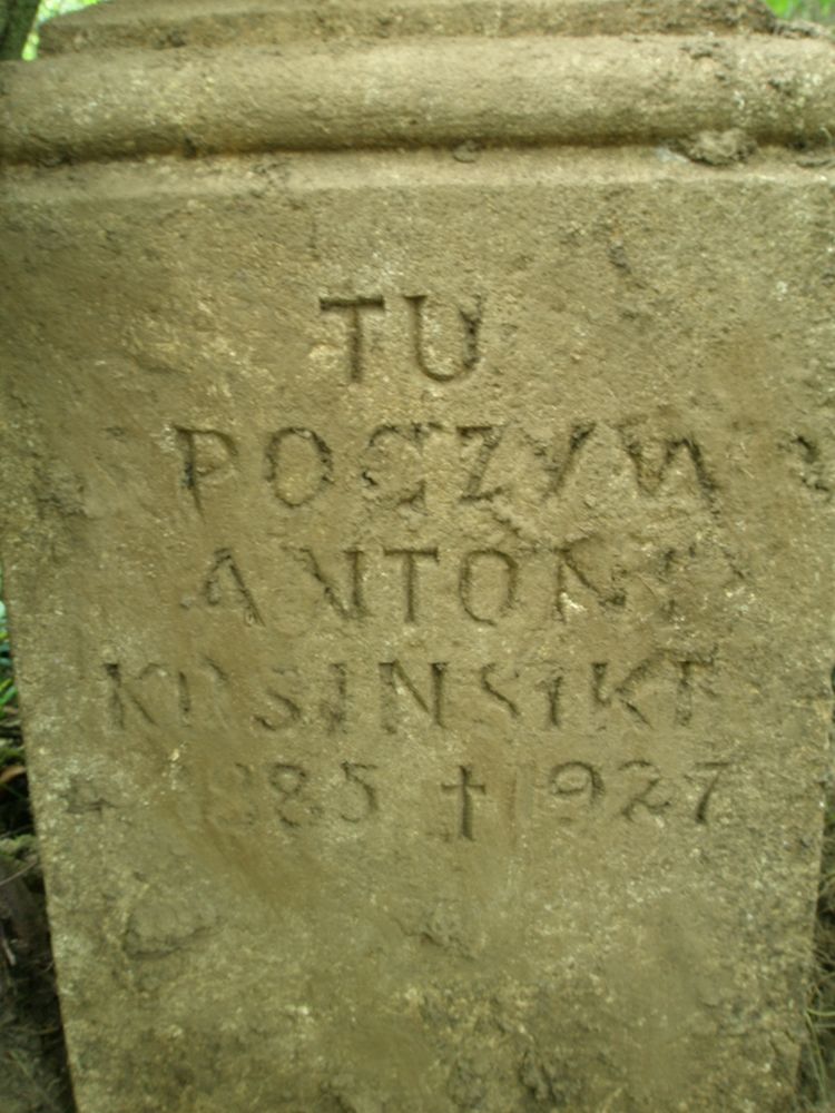 Tombstone of Antoni Kosiński, cemetery in Puzniki