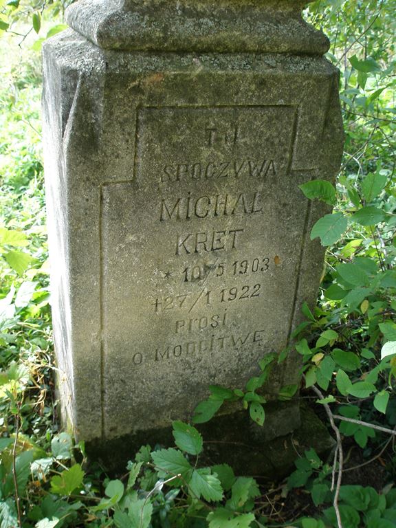 Nagrobek Michała Kreta, cmentarz w Pyszkowicach, stan z 2006