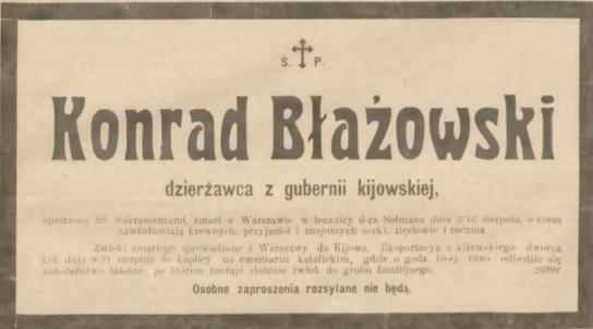 Fotografia przedstawiająca Tombstone of Konrad Blazowski