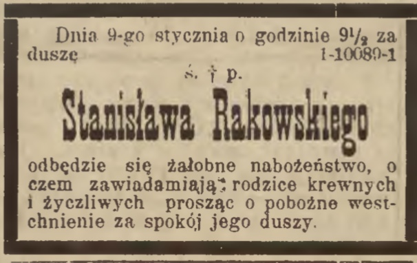 Fotografia przedstawiająca Tombstone of Stanisław Kosciesza Rakowski