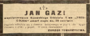 Photo montrant Tombstone of Jan-Alois Gazi