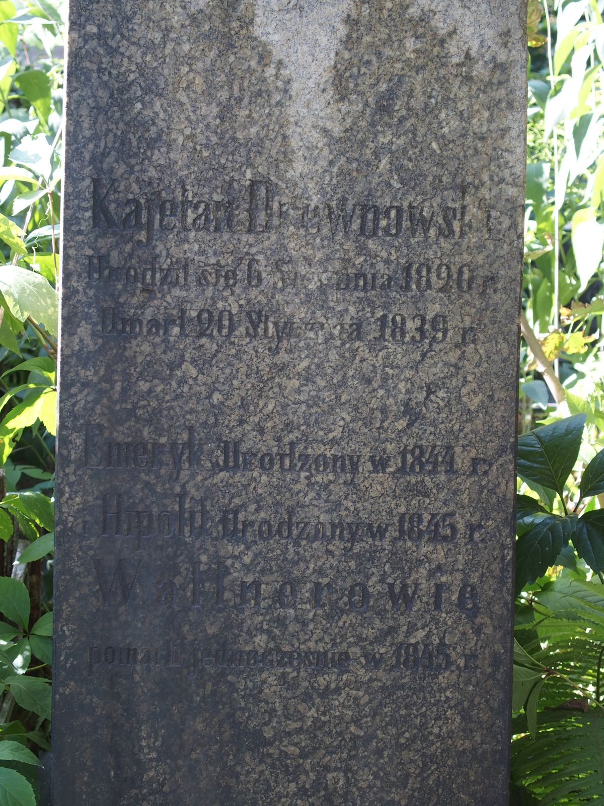 Photo montrant Tombstone of Kajetan Drewnowski, Emeryk Wallner, Hipolita Wallner