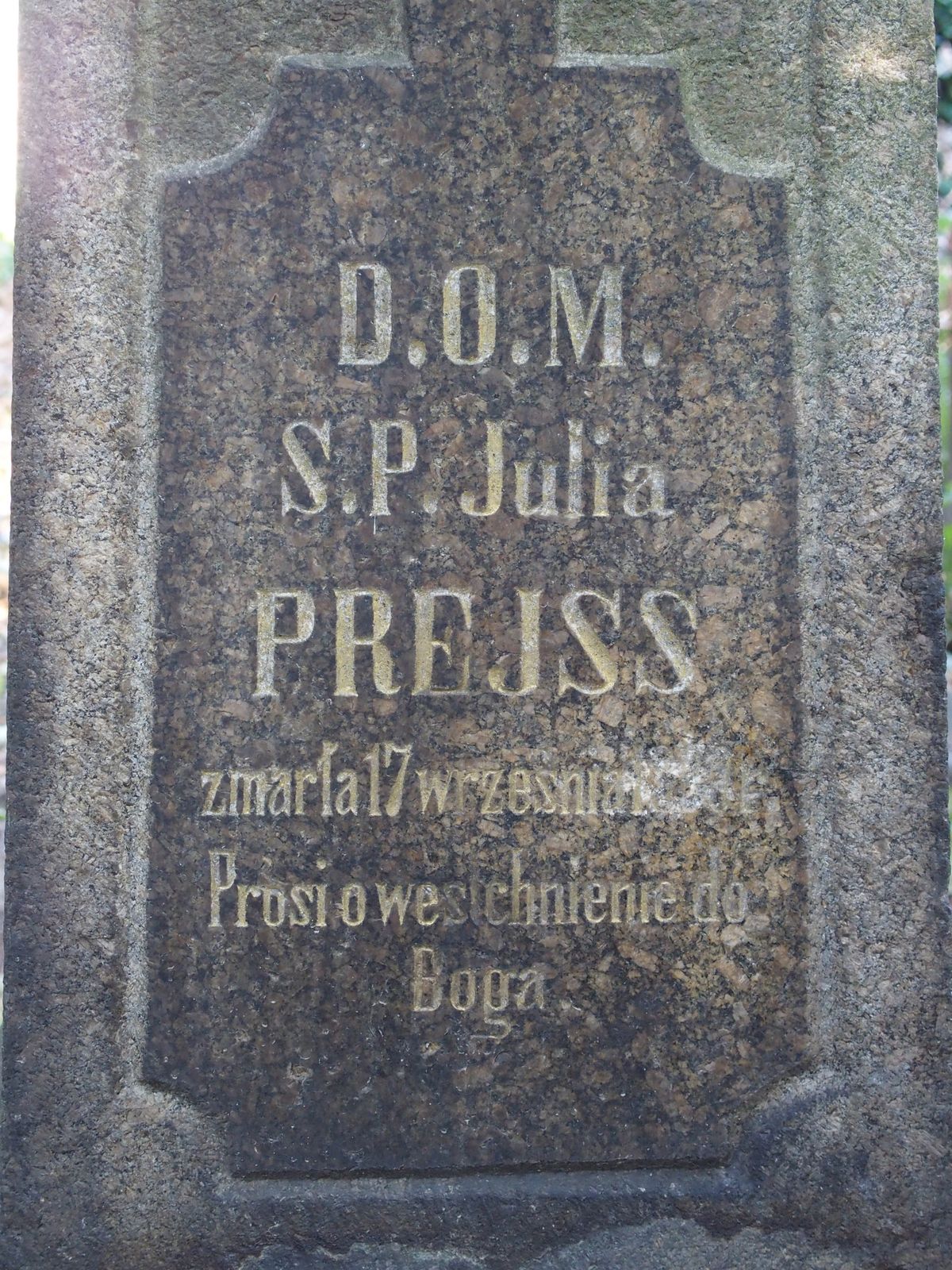 Fotografia przedstawiająca Gravestone of Julia Prejss