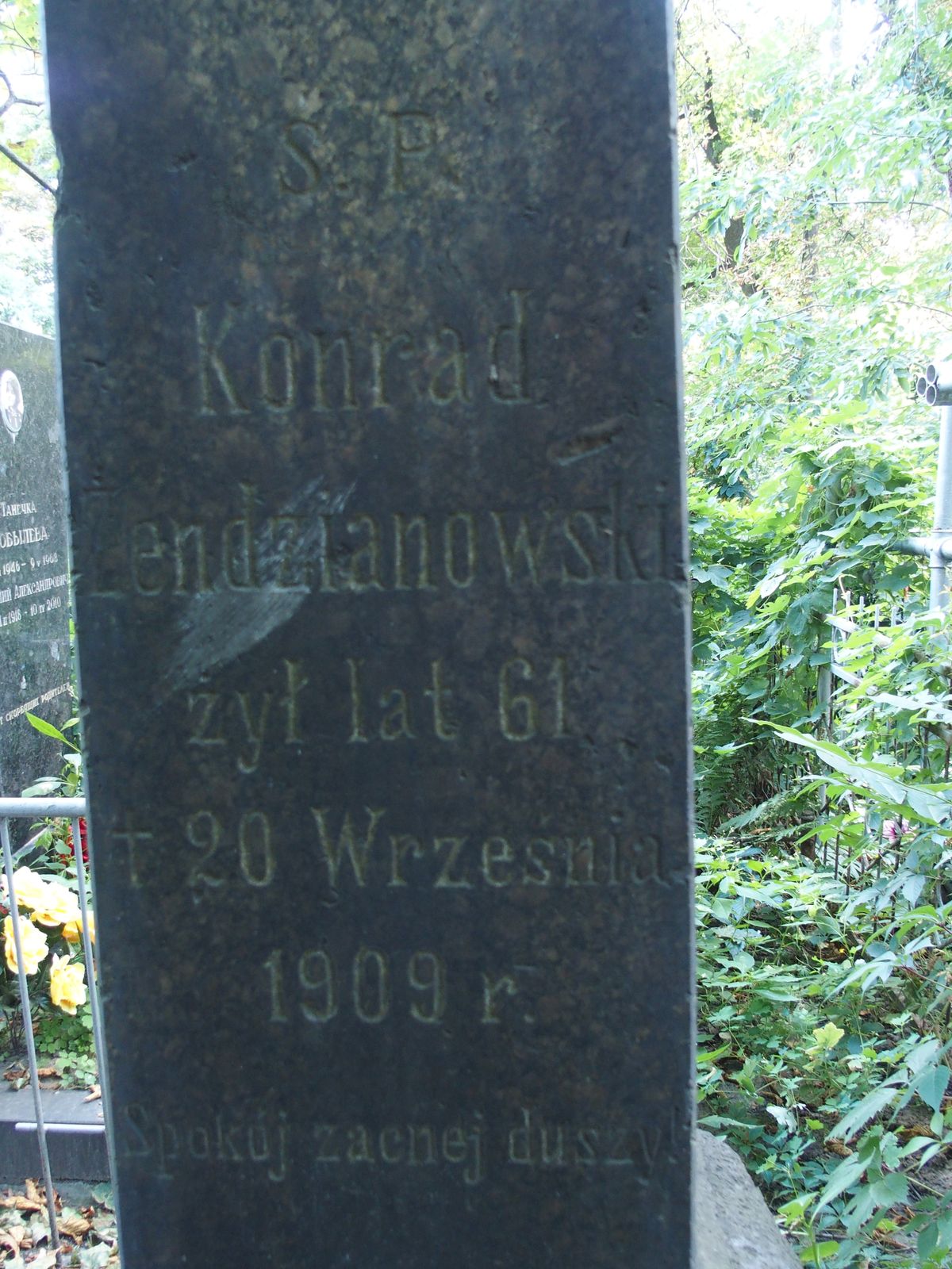 Fotografia przedstawiająca Tombstone of Olimpia Żendzianowska, Konrad Żendzianowski