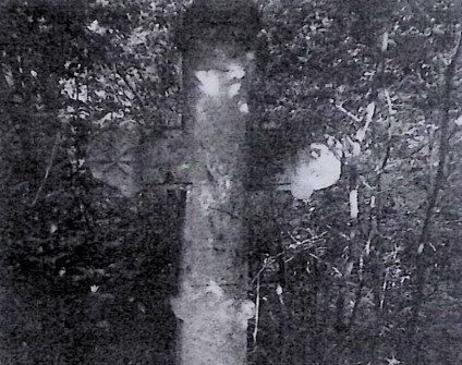 Nagrobek Marii i Michała Skrypyków z krzyżem na niskim cokole. Krzyż ma ramiona zakończone trójliściem z rozetą, mniejszy krzyż z Chrystusem na przecięciu, a na cokole wyryta czaszka z piszczelami.