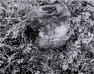 Nagrobek Stanisława Walkowa z utrąconym krzyżem obok cokołu. Na cokole nisza z płaskorzeźbą Matki Boskiej i inskrypcją z imieniem Stanisław Walków.