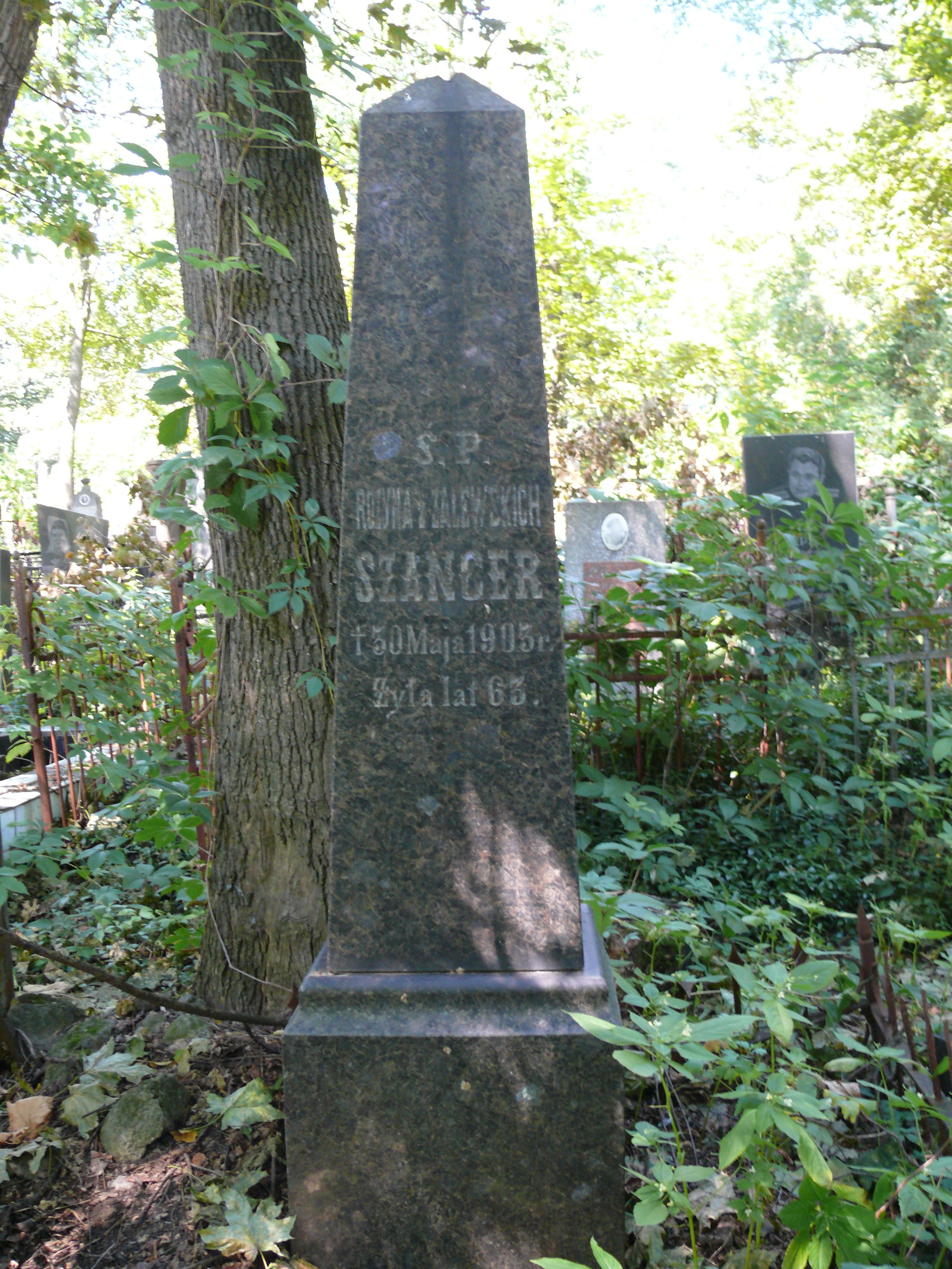 Tombstone of Rozyna Szancer