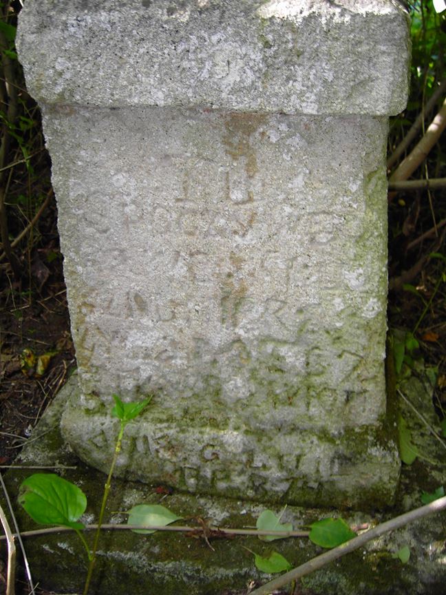 Tombstone of [Kazim]iera [...], cemetery in Dupliska, state from 2005