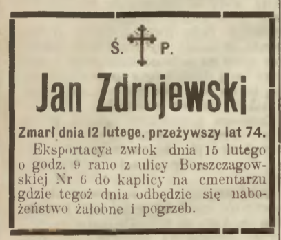Fotografia przedstawiająca Tombstone of Jan Zdrojewski