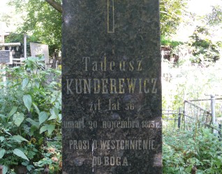 Napis z nagrobka Tadeusza Kunderewicza