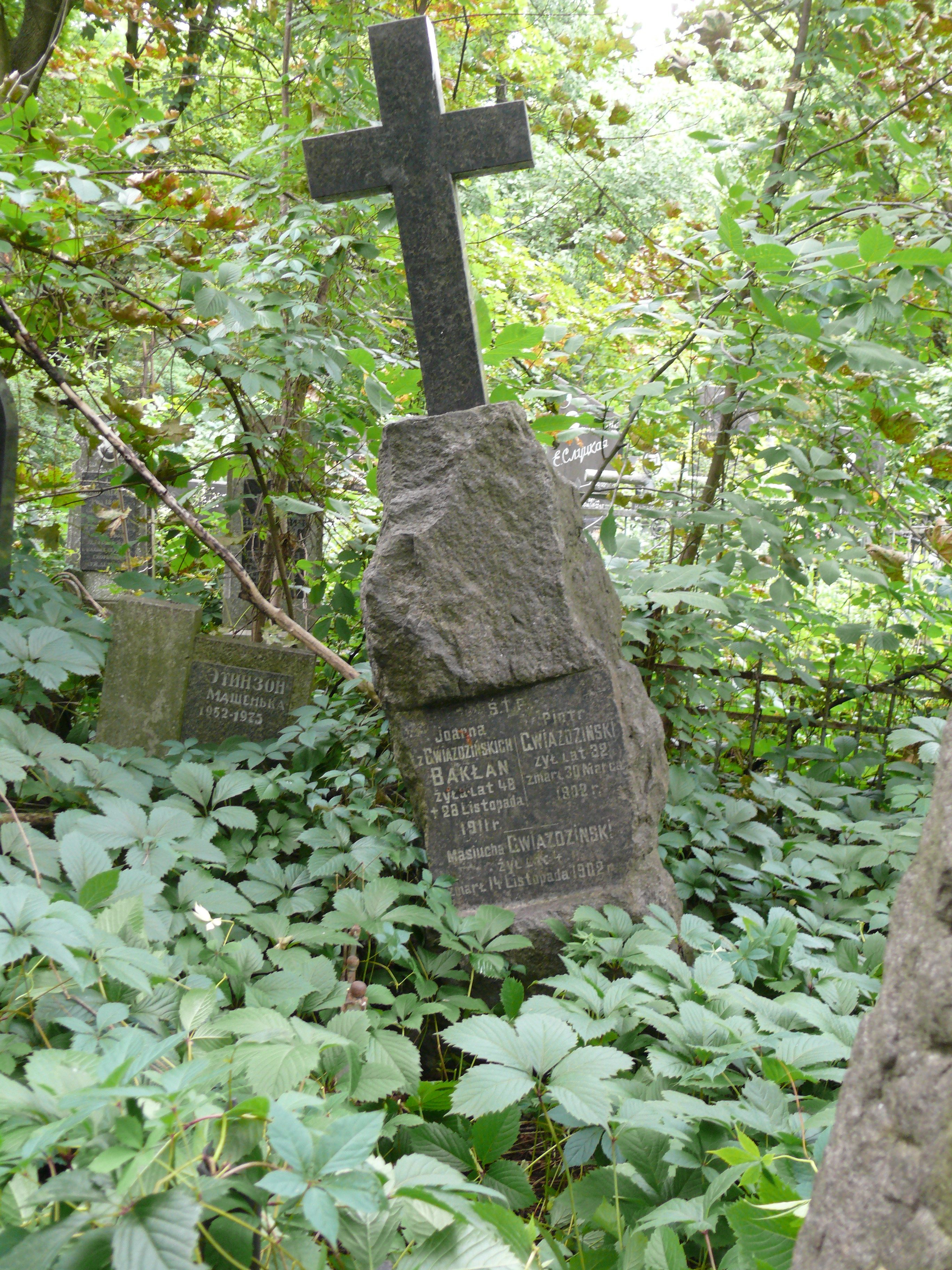 Gravestone of Joanna Bakłan, Piotr Gwiaździński, Masiucha Gwiaździński
