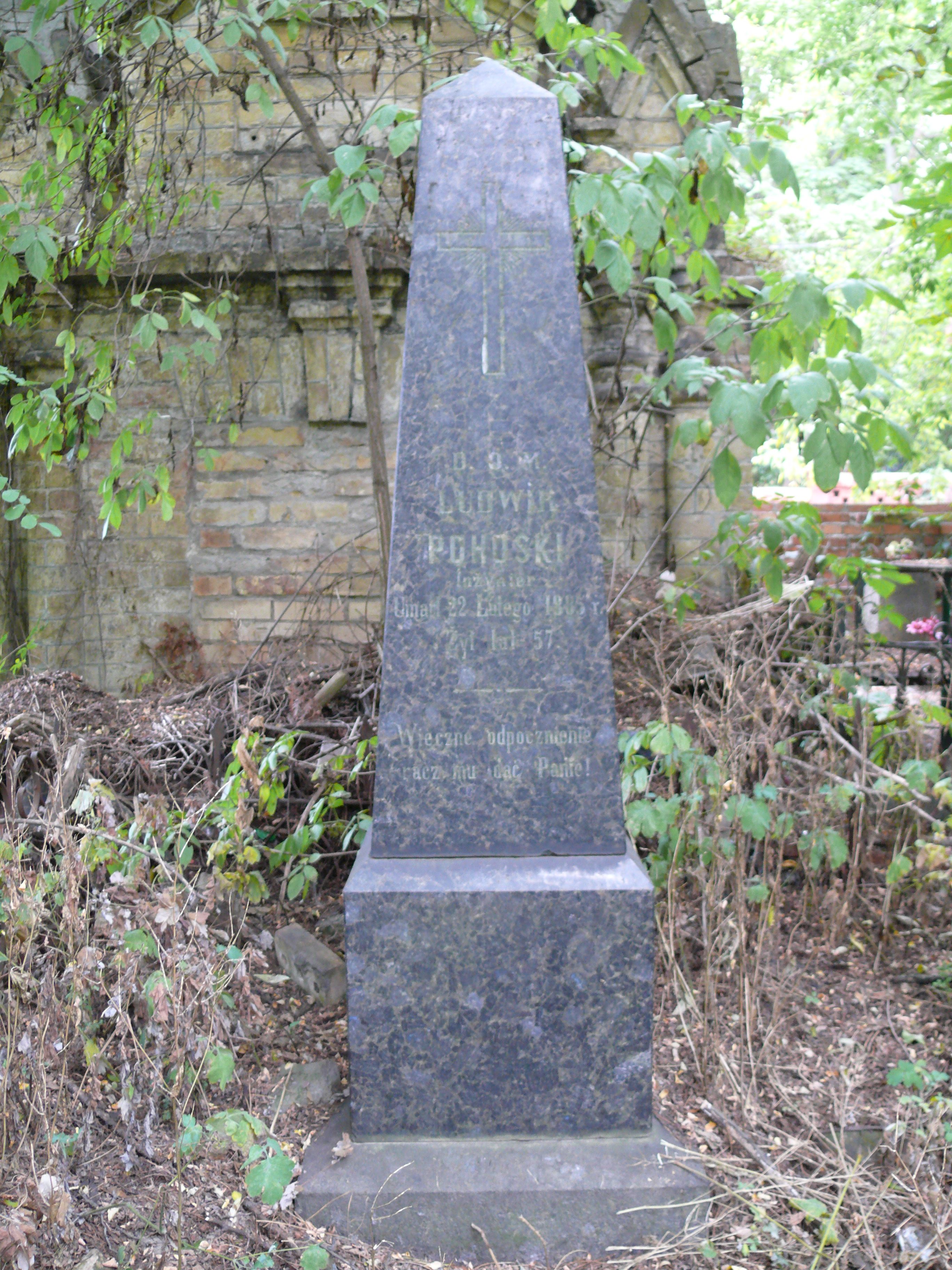 Tombstone of Ludwik Pohoski