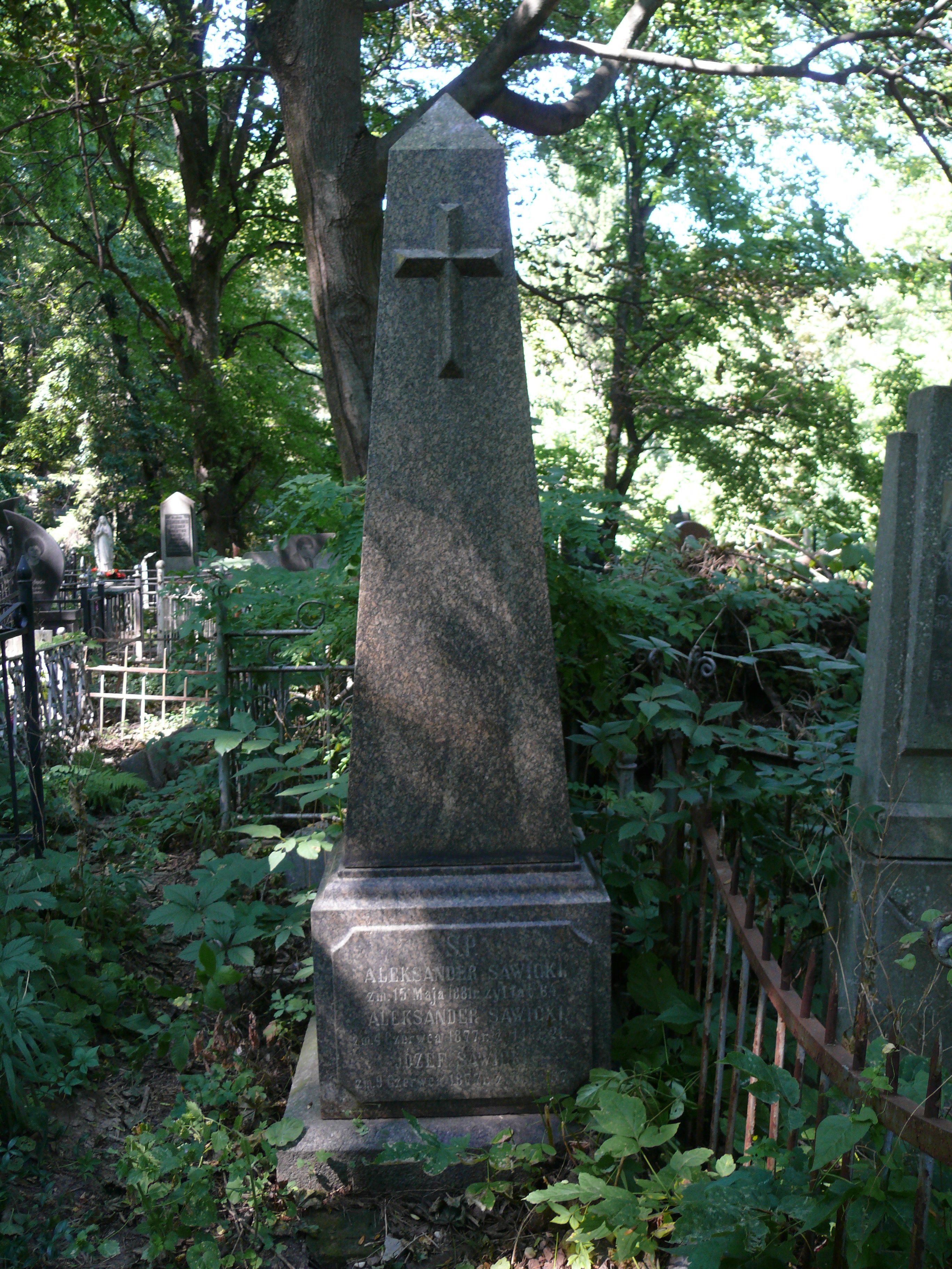 Tombstone of Aleksander Sawicki, Aleksander Sawicki, Jozef Sawicki