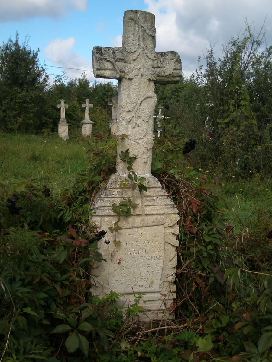 Gravestone of Maria Kurianska, née Podolska, cemetery in Jazloviec, state from 2006