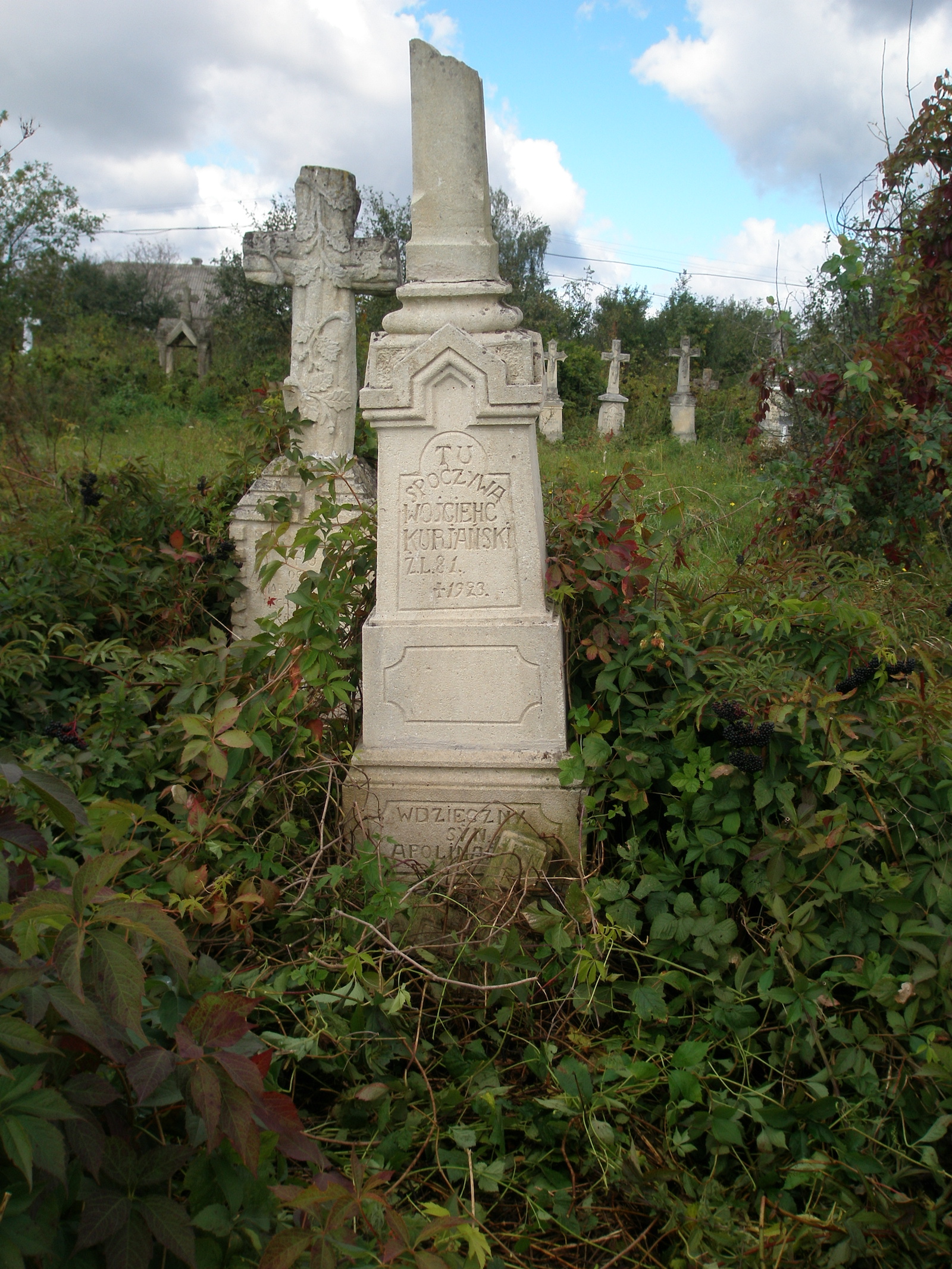 Tombstone of Wojciech Kuriański, Jazłowiec cemetery, as of 2006.