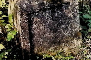 Kamienny cokół grobu lekko zwężający się ku górze, z ściętymi krawędziami. Z przodu płycina z rytą inskrypcją. Otoczony zielenią.