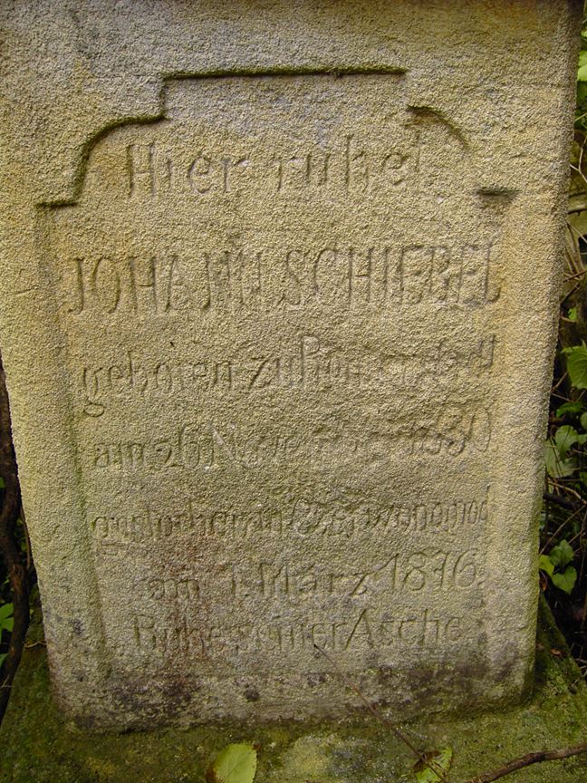 Tombstone of Johann Schierec, Nyrkov cemetery as of 2005