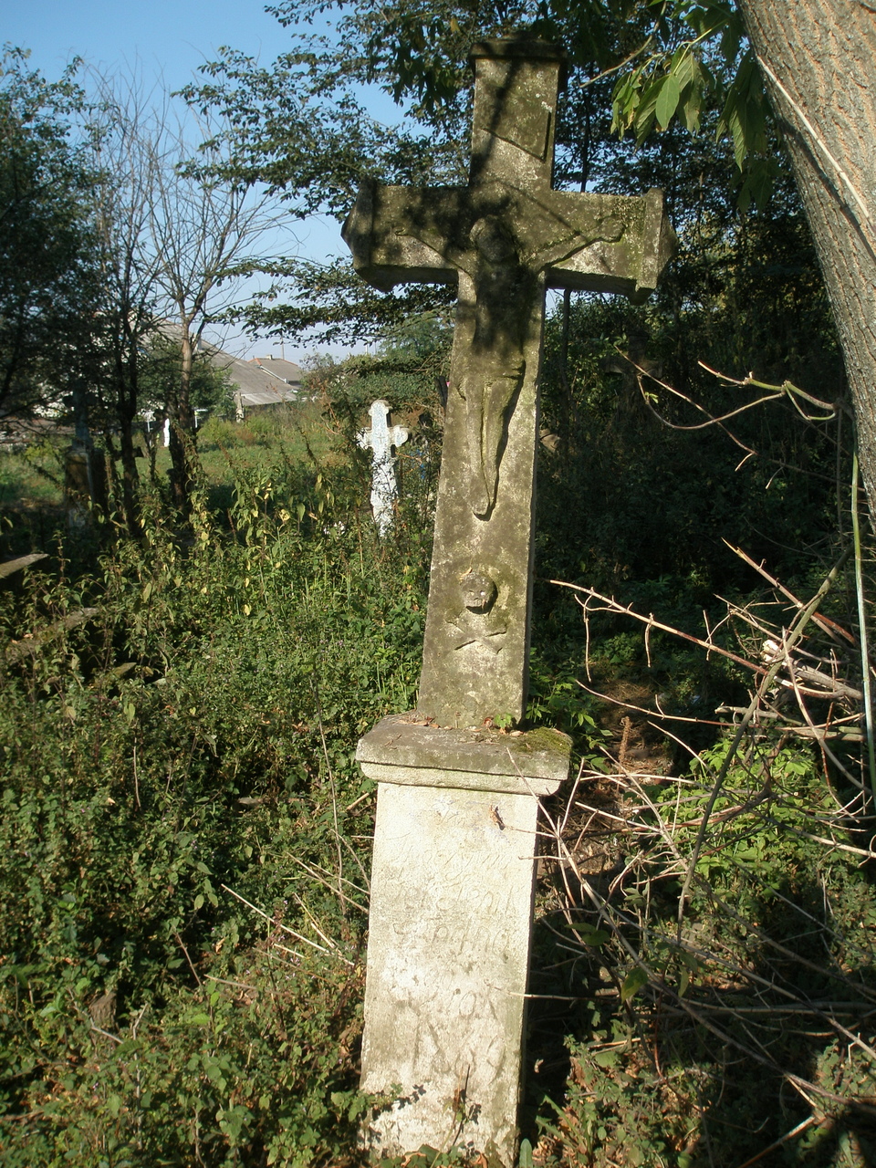 Nagrobek Teofila (?) [B]odn[ora], cmentarz w Tłustym, stan z roku 2008