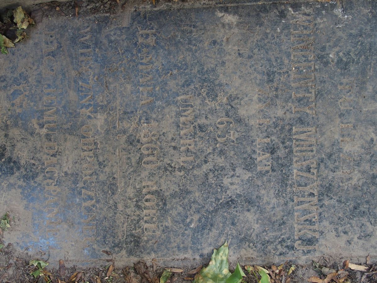 Inscription from the tombstone of Wincenty Moszyński