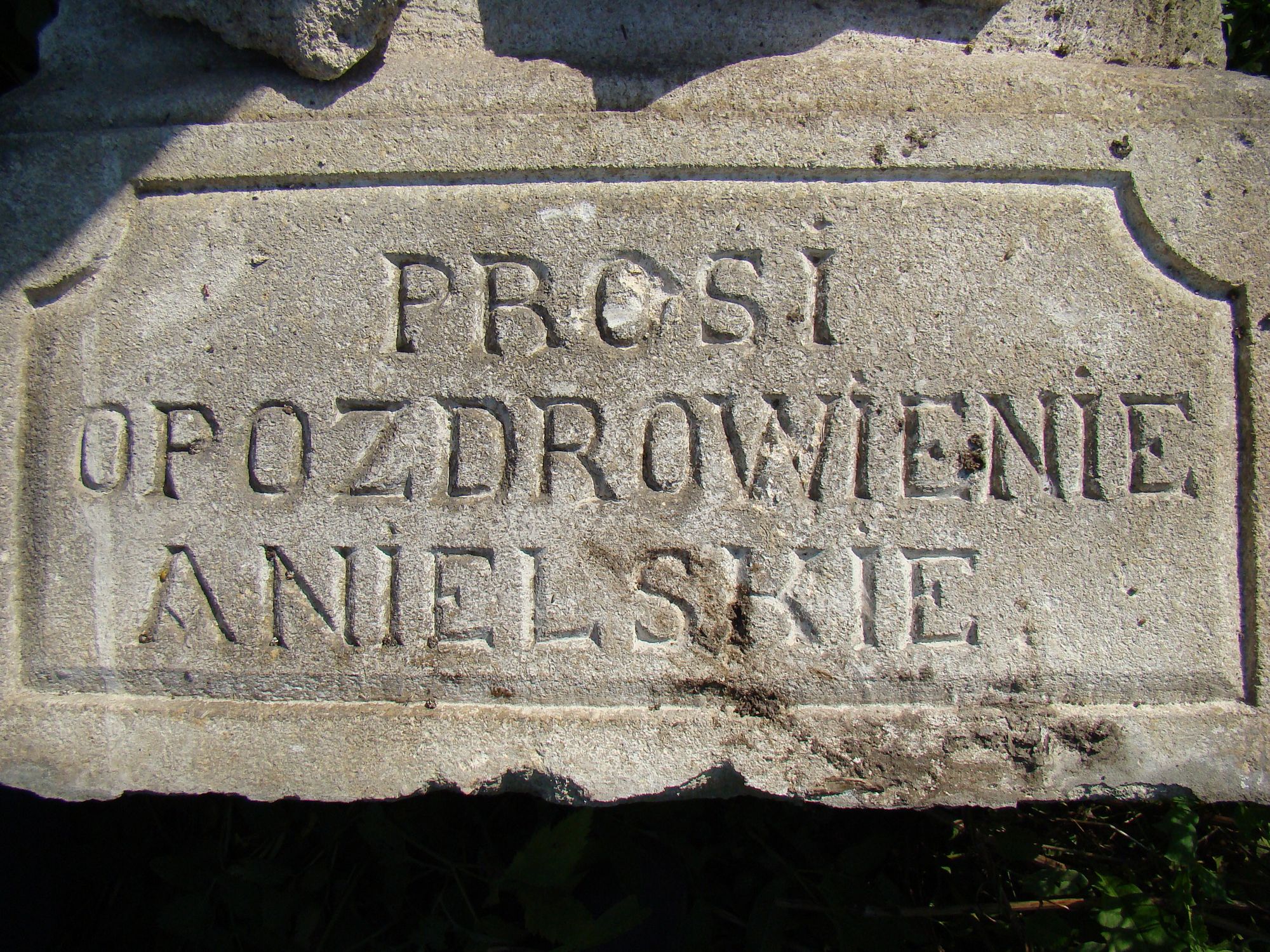 Fragment of a gravestone of Stanisława Adela Grabowiecka from the cemetery in Tłuste, state from 2005