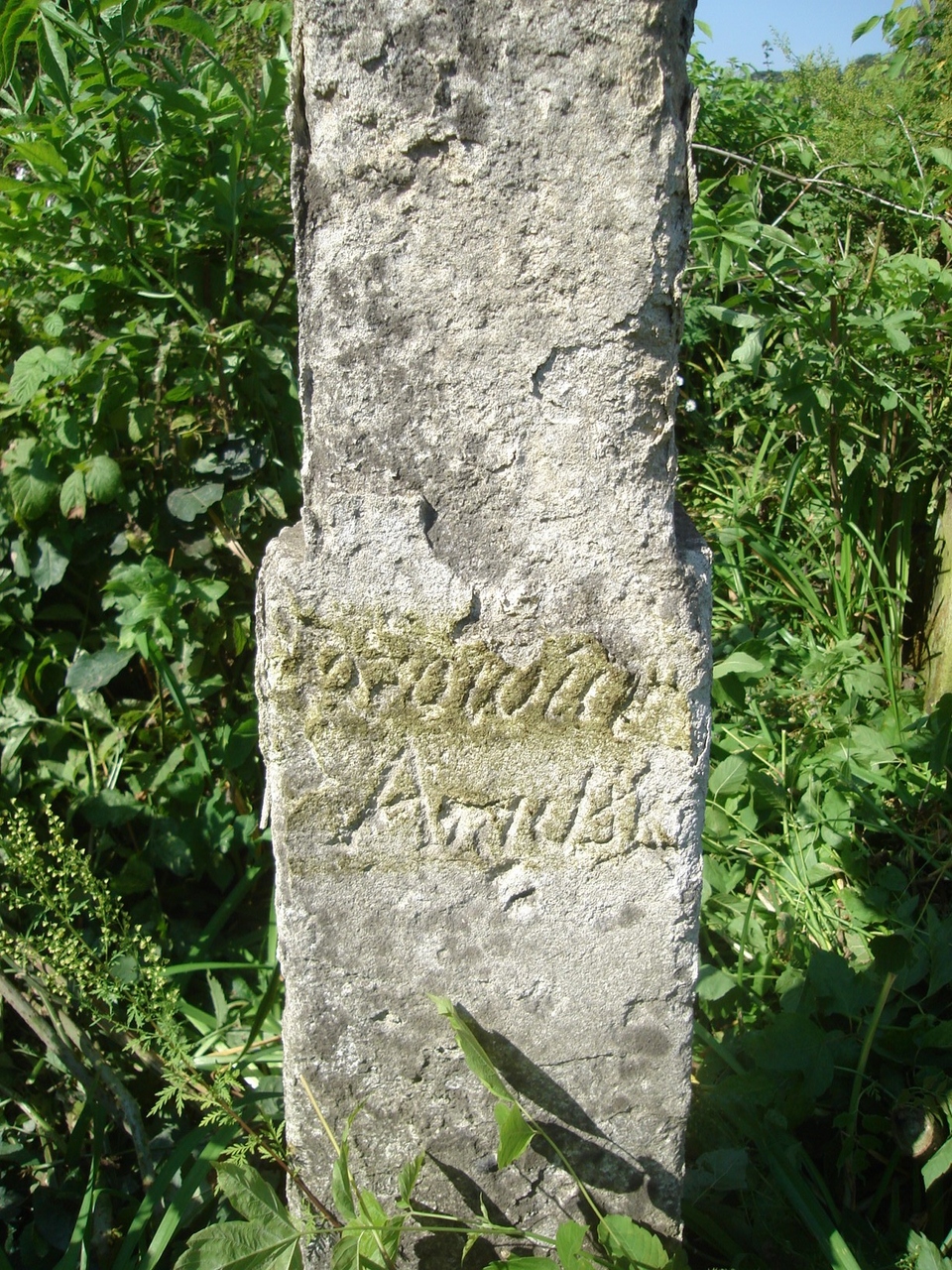 Tombstone of [...] [K]ilińs[k]iego, cemetery in Tłustý, state from 2005