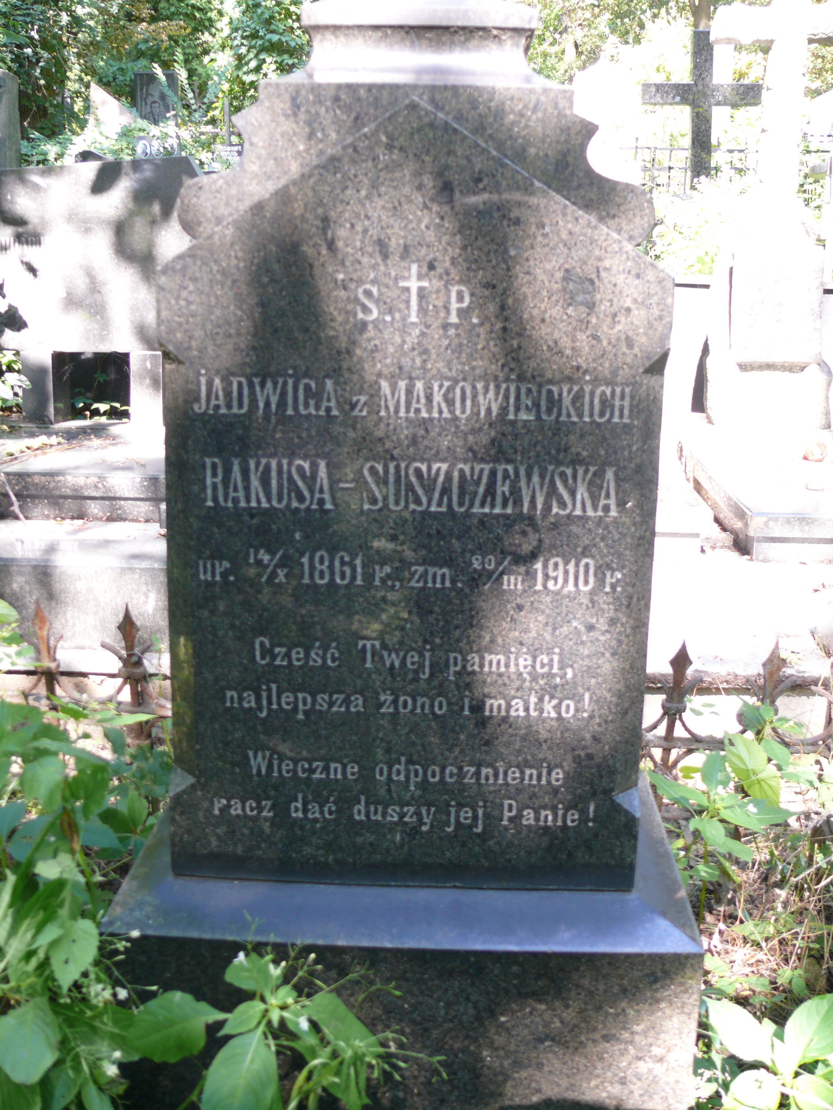 Tombstone of Jadwiga Rakusa-Szuszczewska