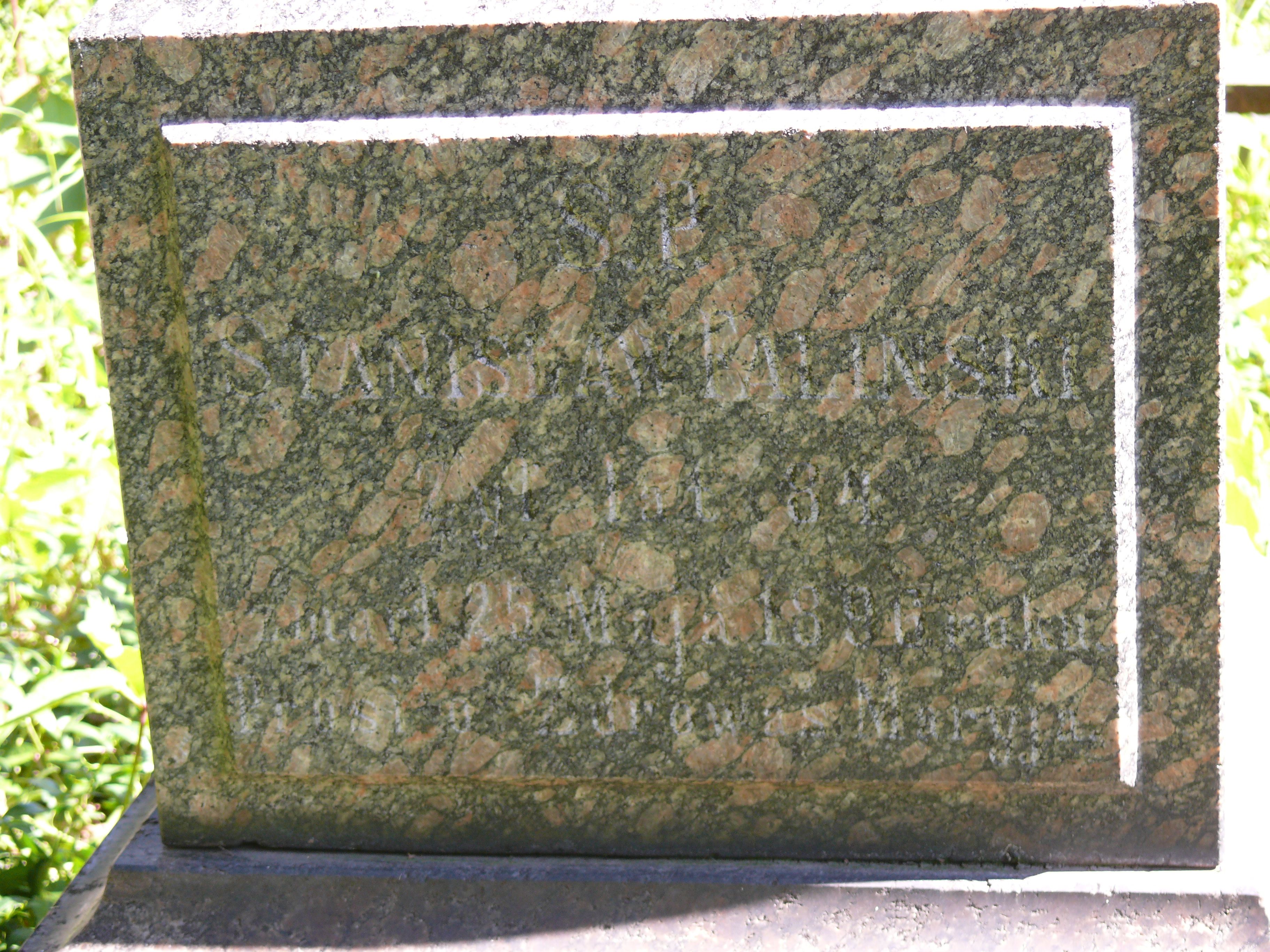 Inscription from the tombstone of Katarzyna, Mikołaj and Stanisław Faliński