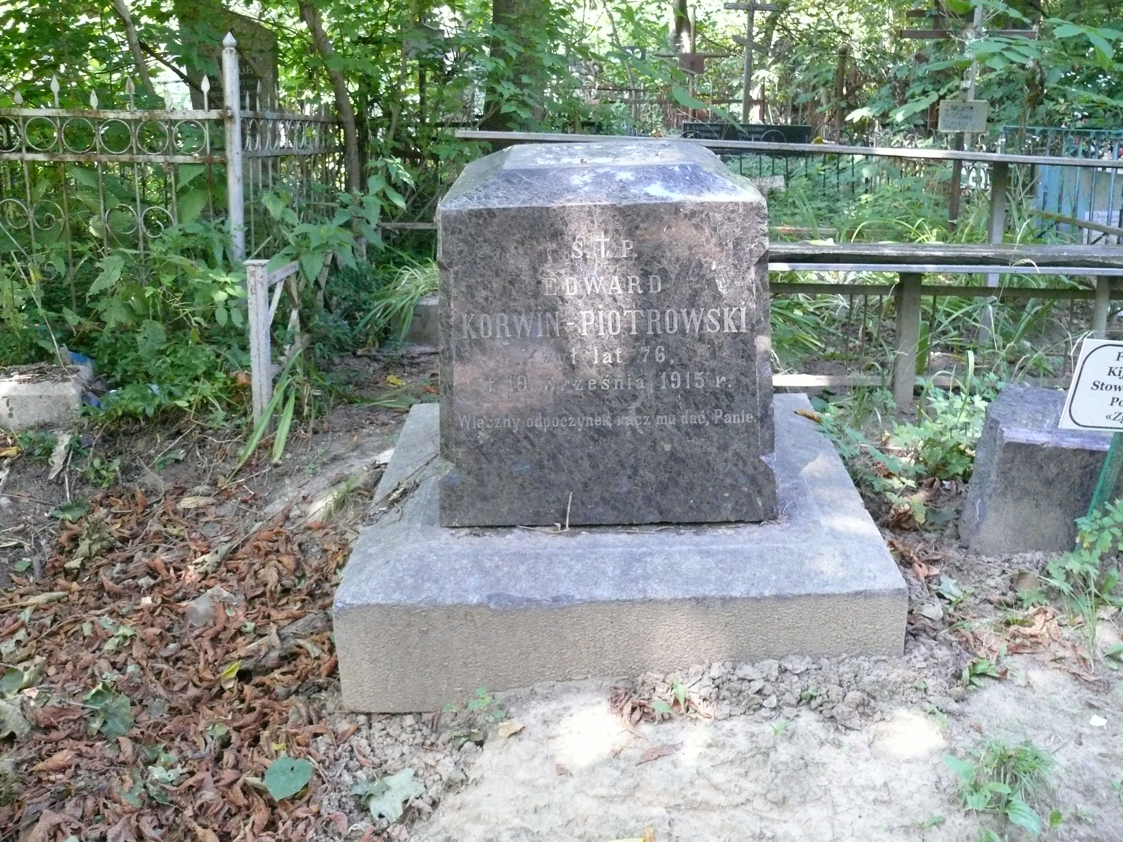 Tombstone of Edward Korwin-Piotrowski