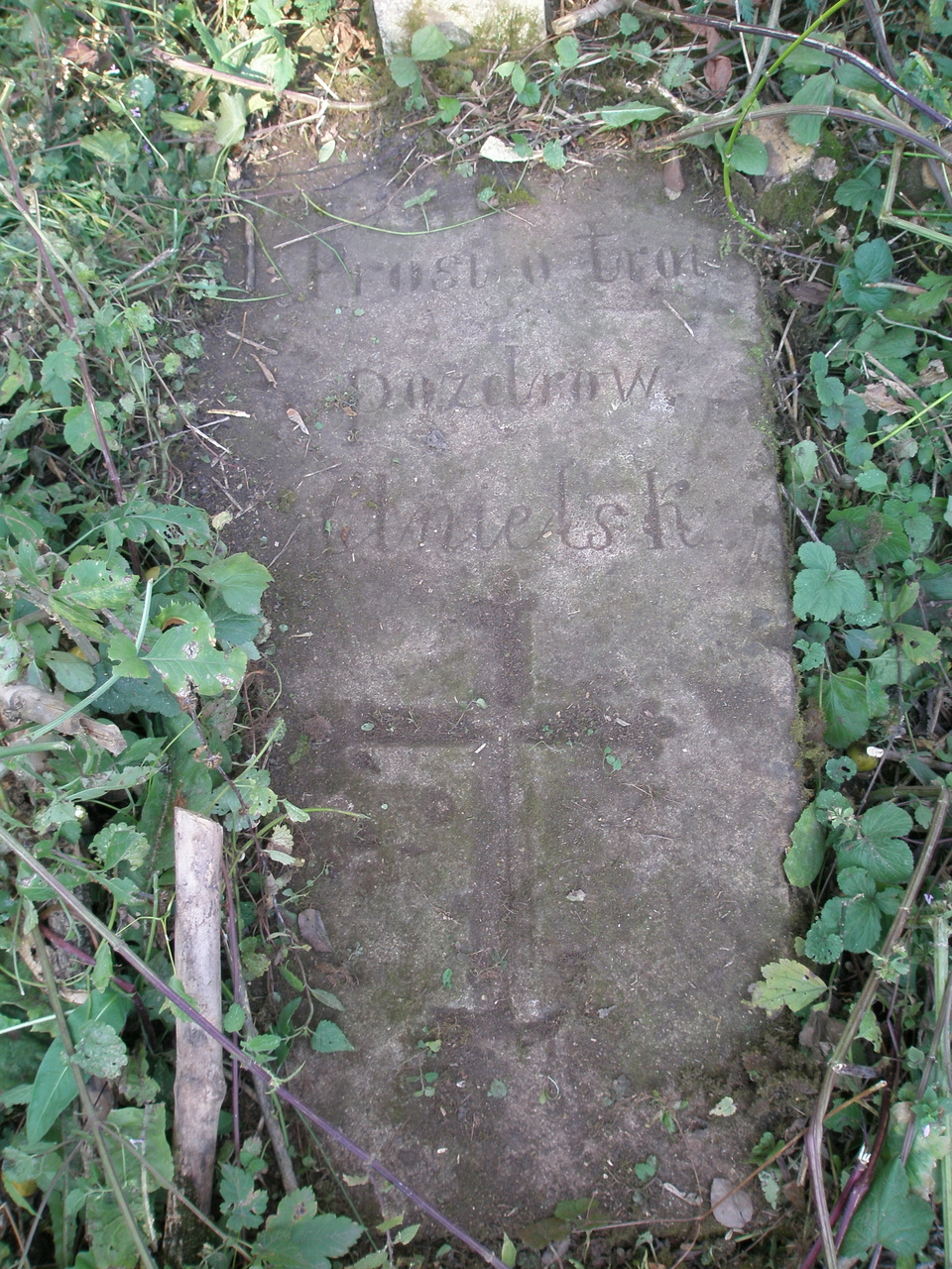 Tombstone of [...] [...]siewicz, Fatty cemetery, as of 2008