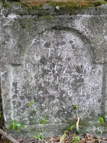 Gravestone inscription of Piotr Rubczyński, cemetery in Milovce, state from 2009