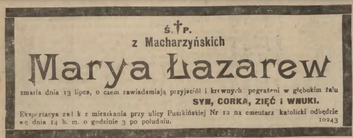 Fotografia przedstawiająca Tombstone of Maria Lazarevna