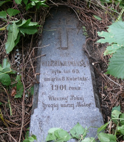 Napis z nagrobka Walerii Hawańskiej