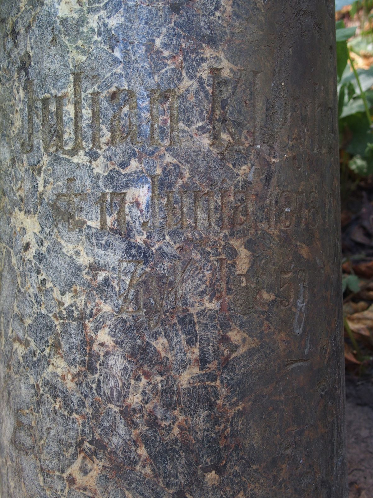 Gravestone inscription of Julian Kleybel