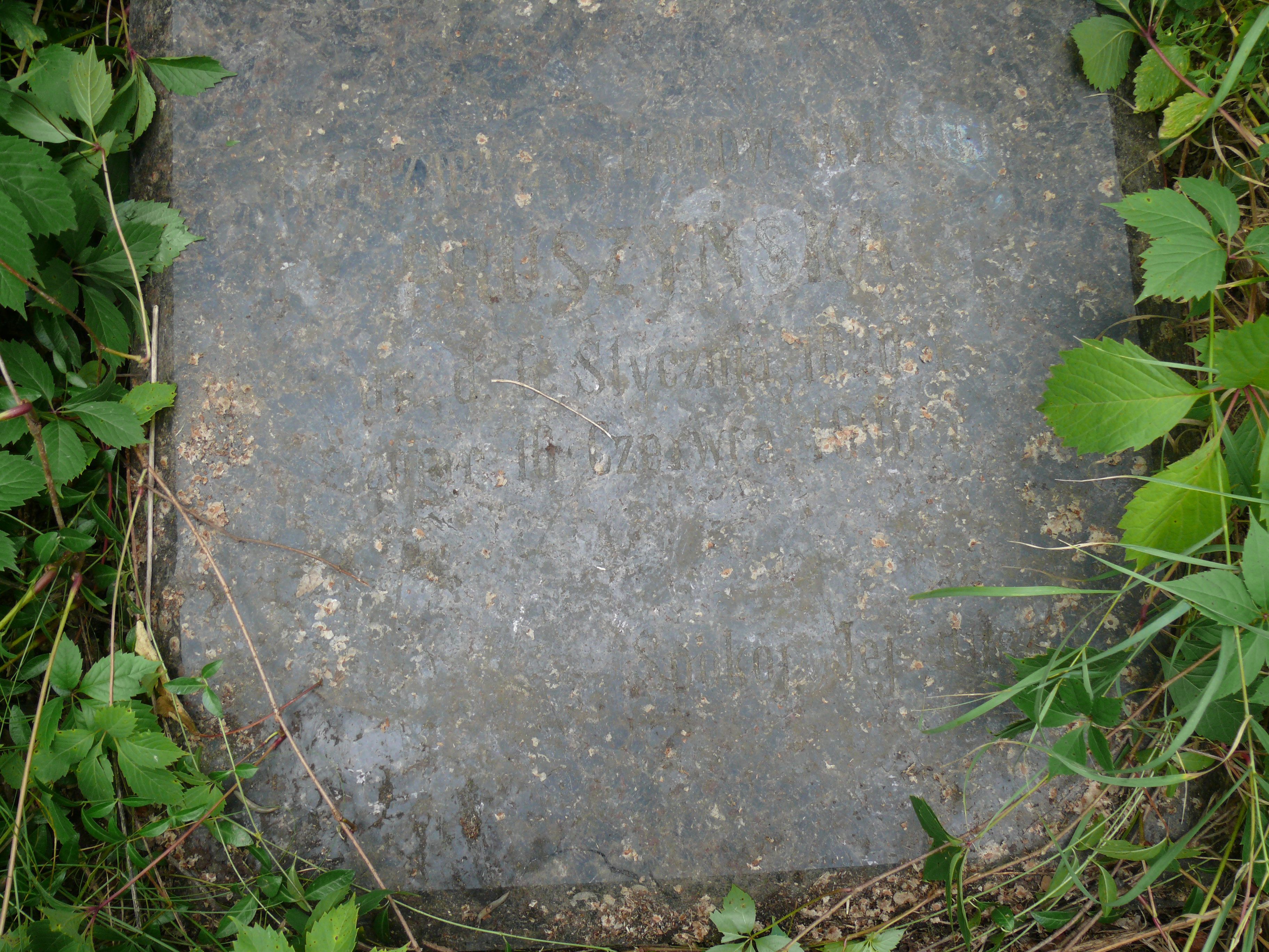 Inscription from the tombstone of Balthazara Pruszyńska