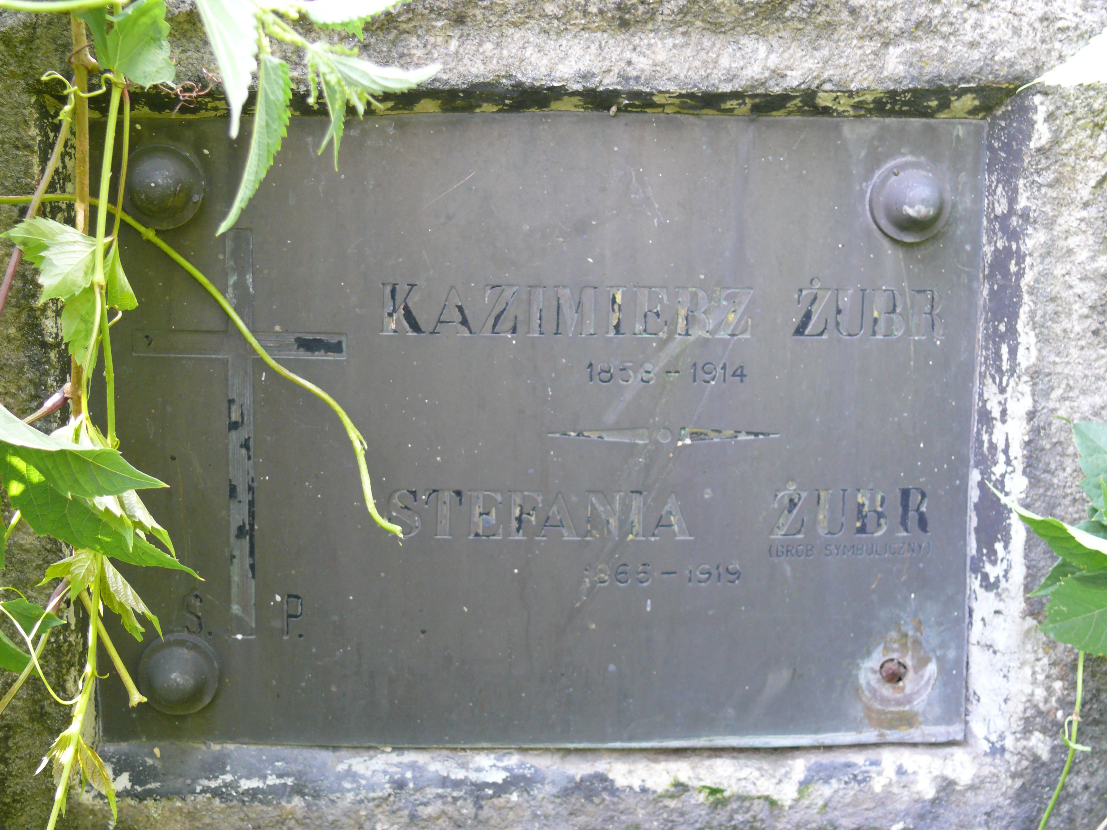 Inscription from the tombstone of Kazimierz Żubr