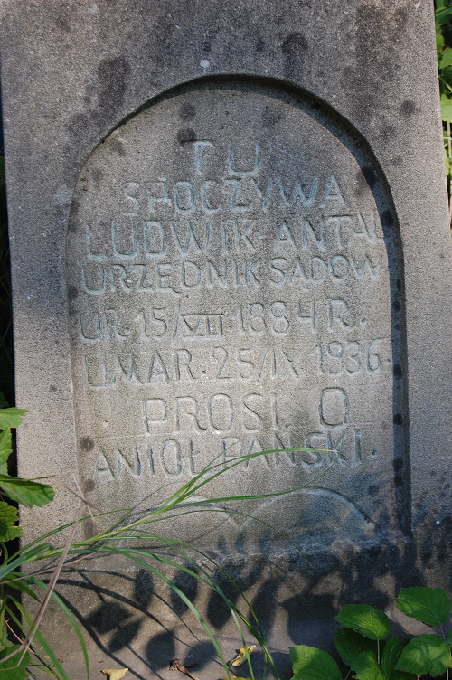 Tombstone of Ludwik Antal, Zaleszczyki cemetery, as of 2019.