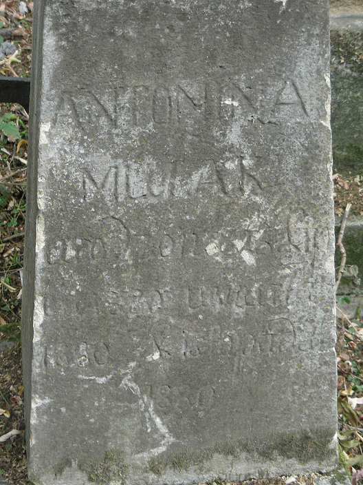 Tombstone of Antonina Mulak, Zaleszczyki cemetery, as of 2019.