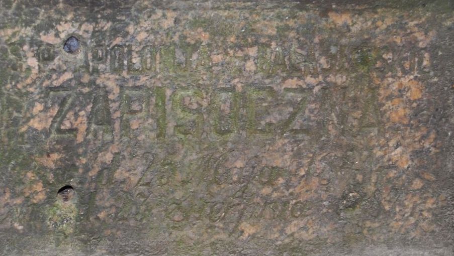 Fragment of the tombstone of Apolonia Zapisoczna, Baykova cemetery, Kyiv, as of 2021
