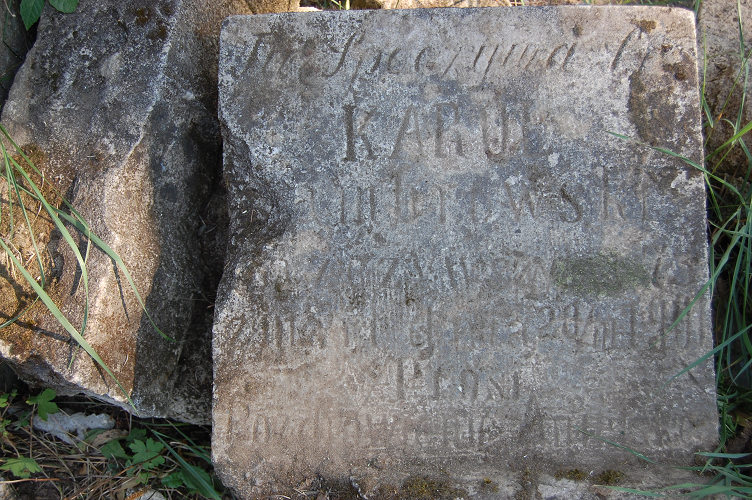 Tombstone of Karol Dambrowski, Zaleszczyki cemetery, as of 2019.