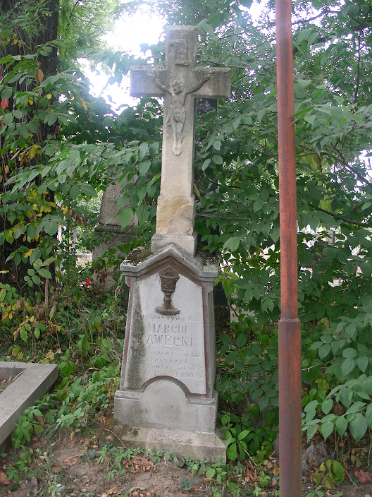 Tombstone of Marcin Kawecki, Zaleszczyki cemetery, as of 2019.