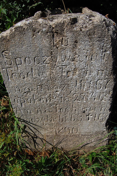 Nagrobek Anny i Teodora Tochminów, cmentarz w Zaleszczykach, stan z 2019 r.