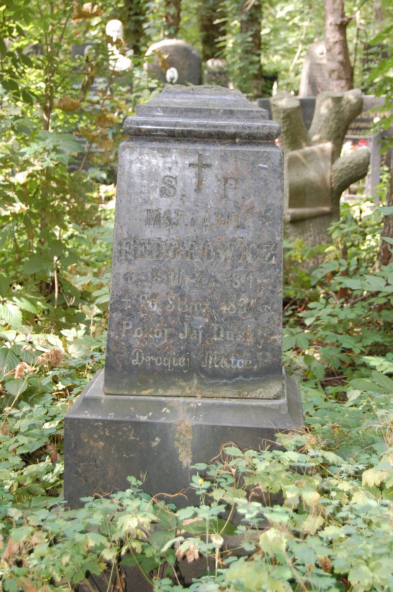 Nagrobek Marianny Fedorowicz, cmentarz Bajkowa w Kijowie, stan z 2021