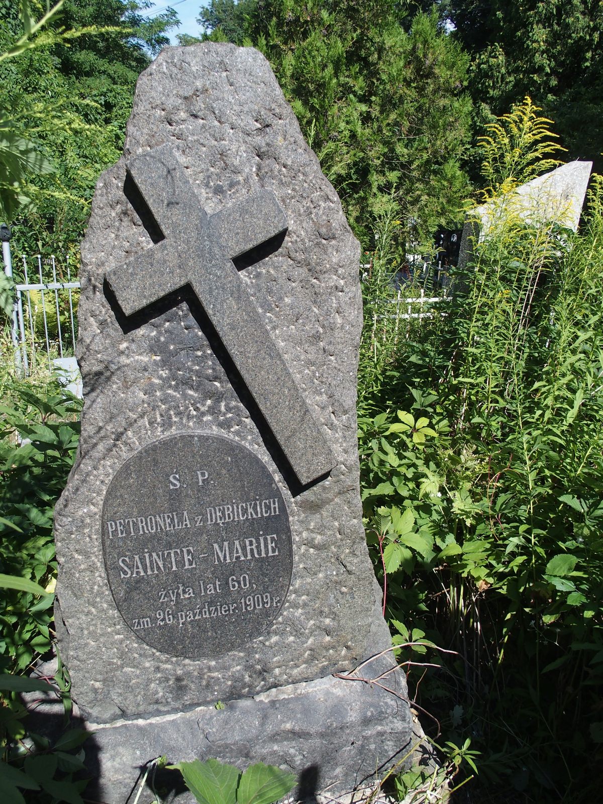 Tombstone of Petronela Sainte-Marie, Baykova cemetery in Kiev, as of 2021